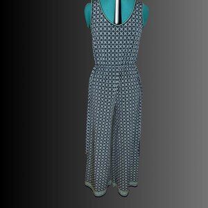 Vintaged Patterned Wide Leg Jumpsuit